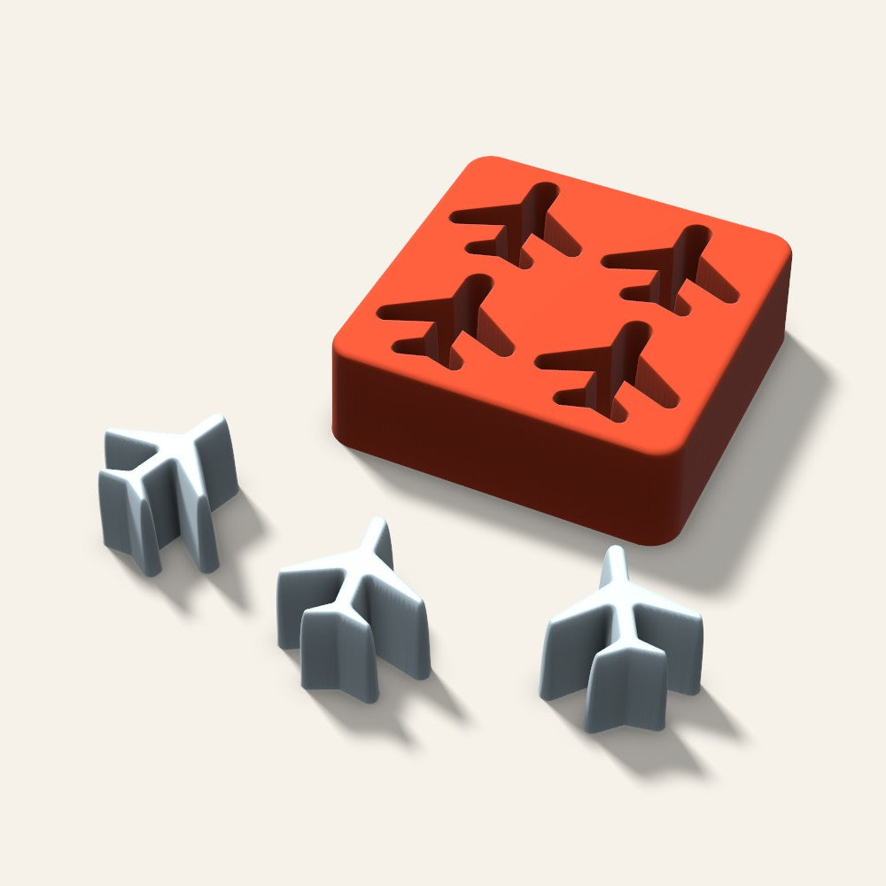 Airplane Ice Mold, 1.5 Inch, 4 Cavity, 3D render
