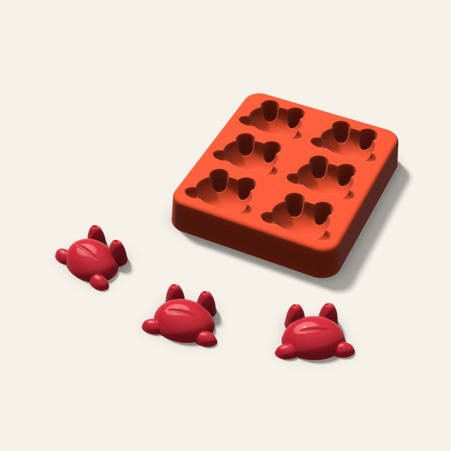Frog Candy Mold, 1.25 Inch, 6 Cavity, 3D render