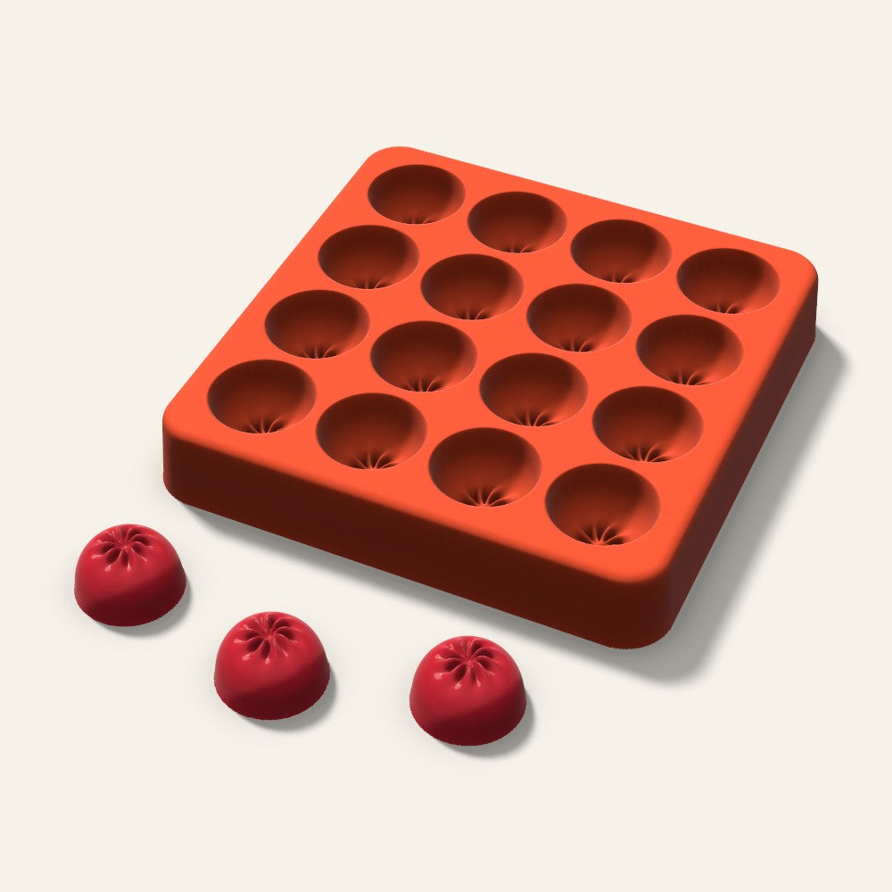 Dumpling Candy Mold, 0.75 Inch, 16 Cavity, 3D render