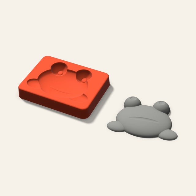 Frog Plaster Ornament Mold, 3.5 Inch, 3D render