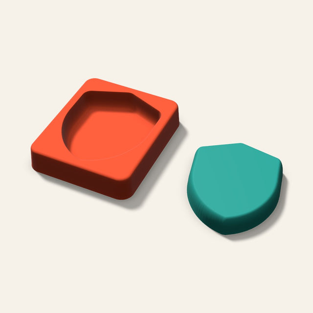 Shield Freshie Mold, 3 Inch, 3D render