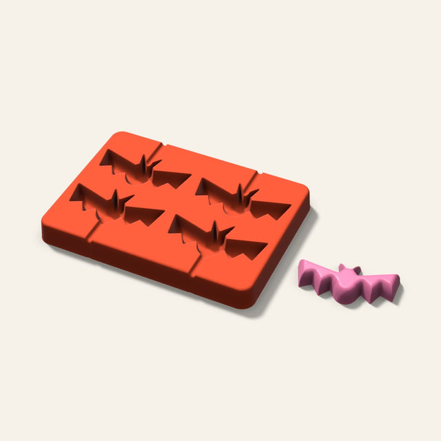 Bat Lollipop Mold, 2.5 Inch, 4 Cavity, 3D render
