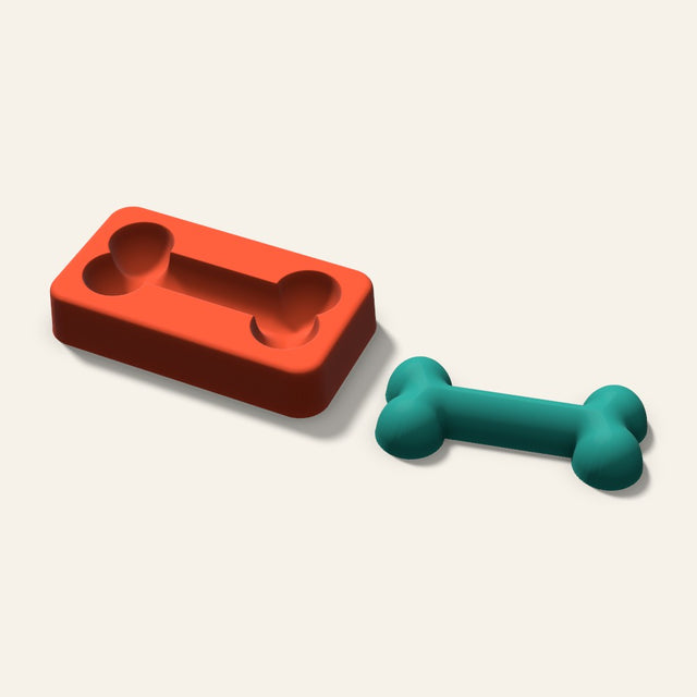 Dog Bone Freshie Mold, 3 Inch, 3D render