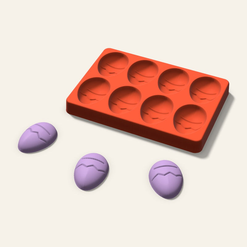 Decorated Egg Wax Melt Mold, 2 Inch, 8 Cavity