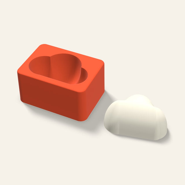 Cloud Candle Mold, 3 x 1.5 Inch, 3D render