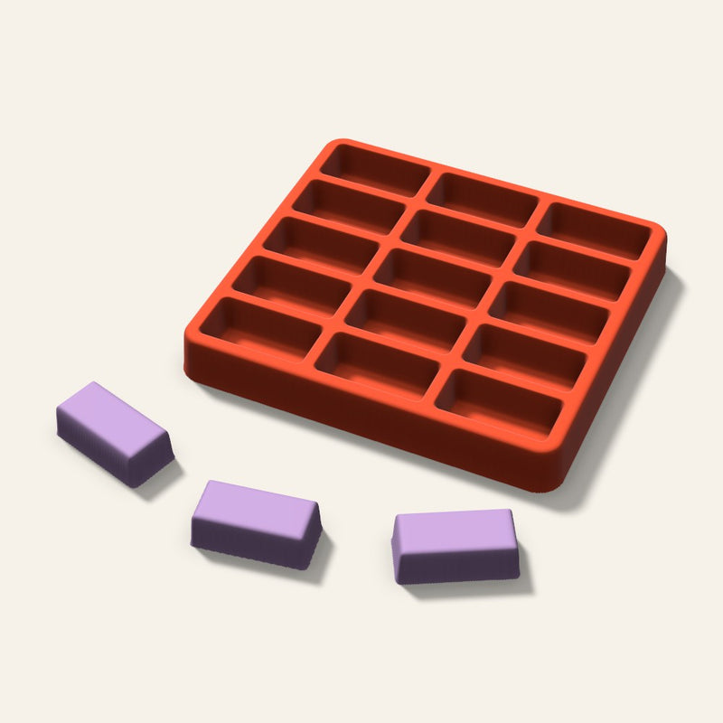 Rectangle Wax Melt Mold, 1.5 Inch, 15 Cavity