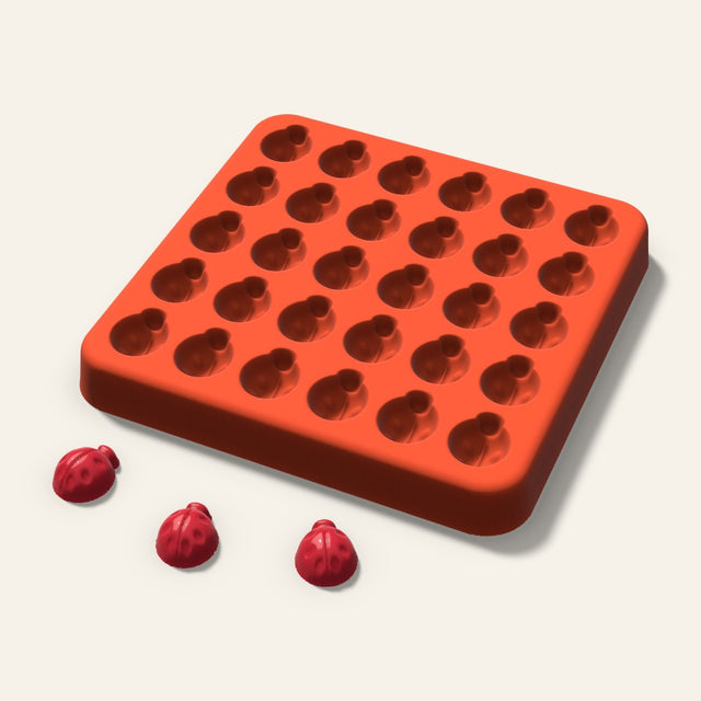 Ladybug Gummy Mold, 0.5 Inch, 30 Cavity, 3D render