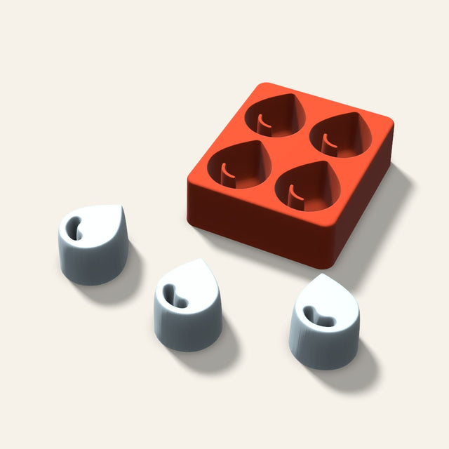 Water Drop Ice Mold, 2 Inch, 4 Cavity, 3D render