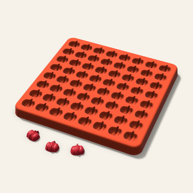 Pumpkin Gummy Mold, 0.5 Inch, 64 Cavity, 3D render