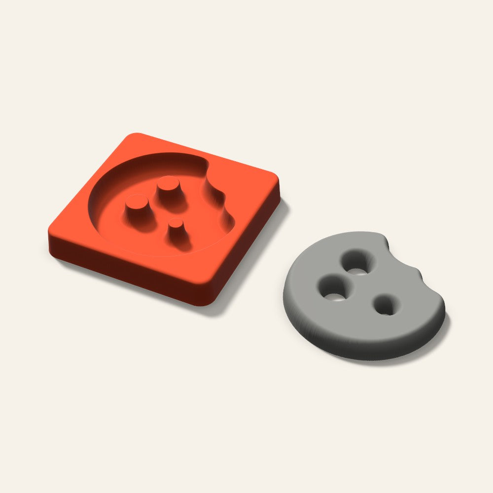 Cookie Bite Plaster Ornament Mold, 3.5 Inch, 3D render