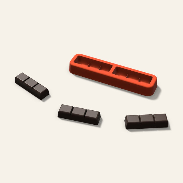 Mini Chocolate Bar Mold, 2 Inch, 2 Cavity, 3D render