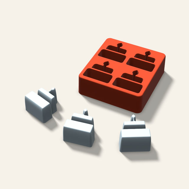 Birthday Cake Ice Mold, 2 Inch, 4 Cavity, 3D render
