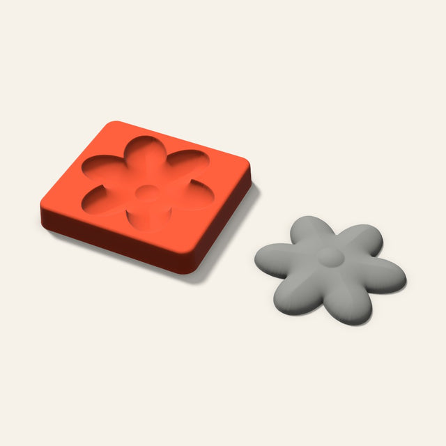 Blossom Plaster Ornament Mold, 3.5 Inch, 3D render