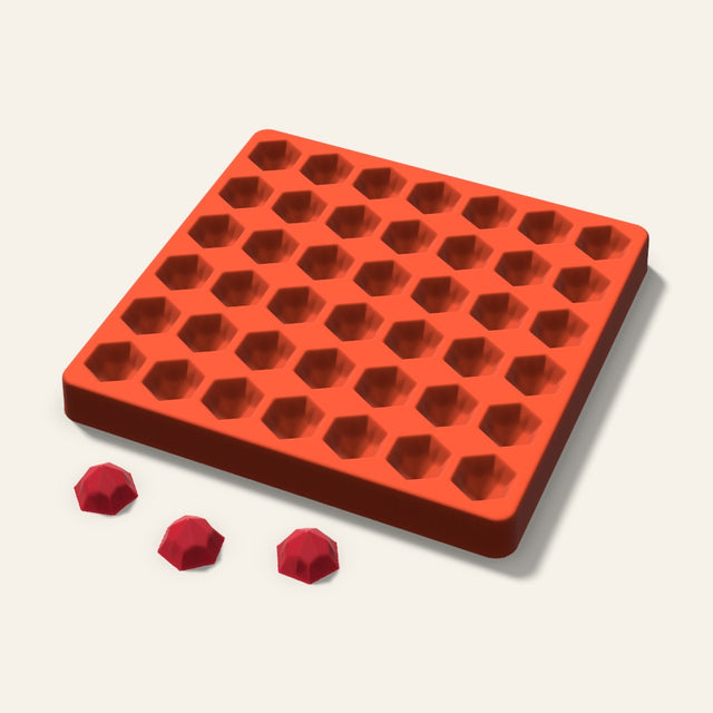 Hexagon Gem Candy Mold, 1 Inch, 42 Cavity, 3D render