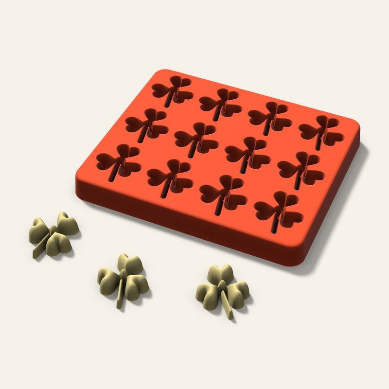 Shamrock Butter Pat Mold, 1.25 Inch, 12 Cavity