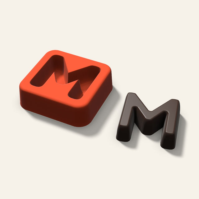 Letter M Mold, 1.5 Inch, 3D render