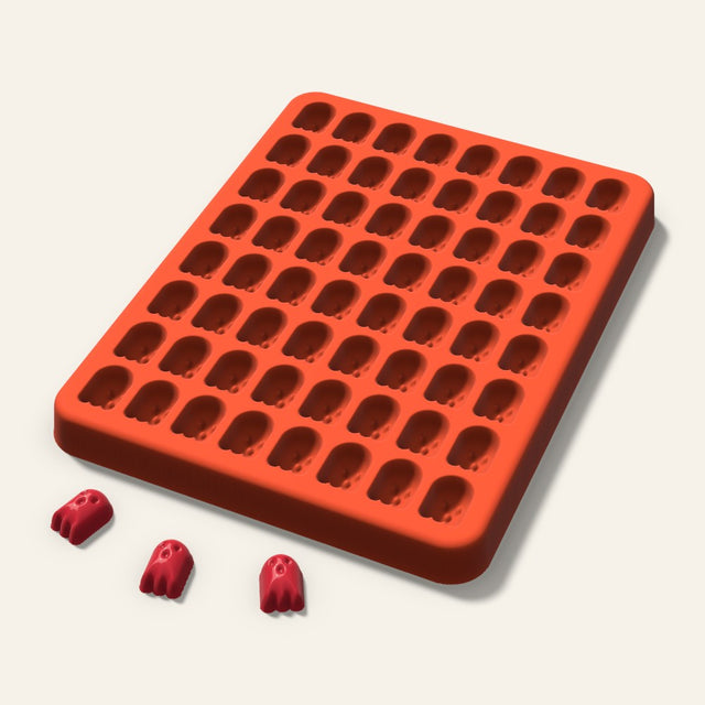 Ghost Gummy Mold, 0.5 Inch, 64 Cavity, 3D render