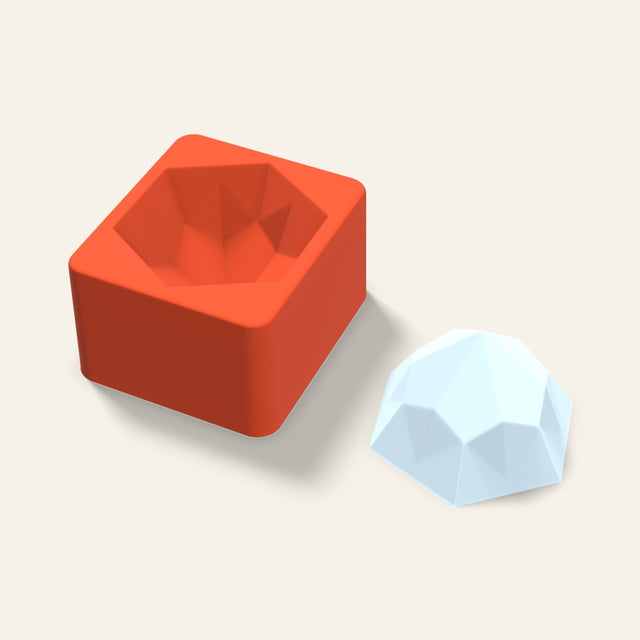 Hexagon Gem Ice Mold, 3 Inch, 3D render