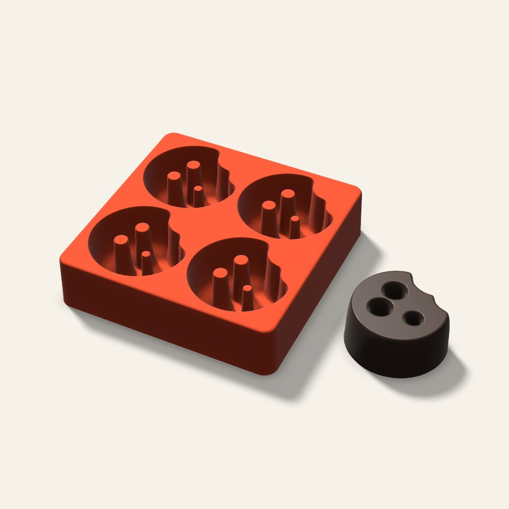 Cookie Bite Mini Cake Mold, 2.5 Inch, 4 Cavity, 3D render