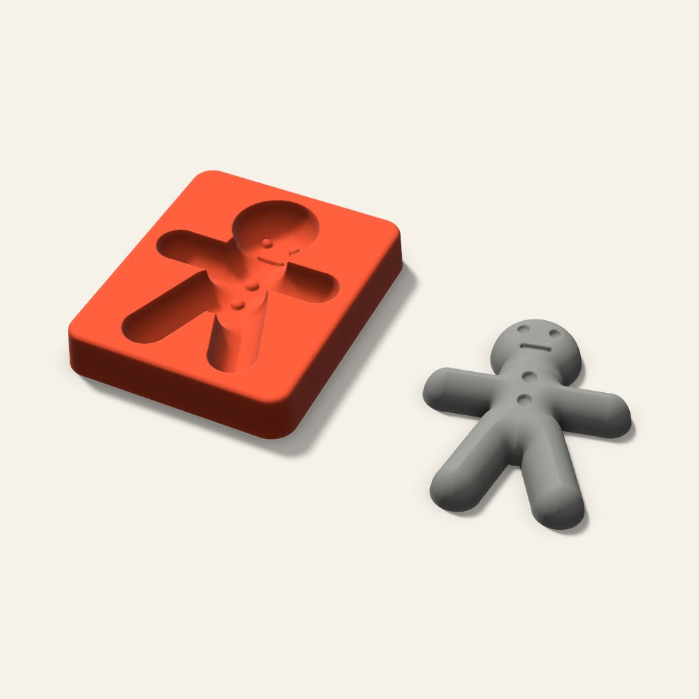 Gingerbread Plaster Ornament Mold, 3.5 Inch, 3D render