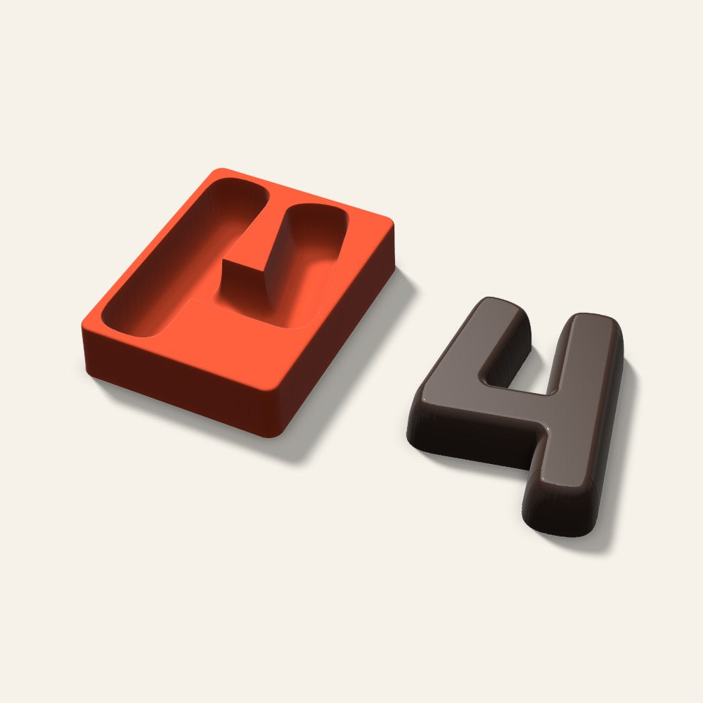 Number 4 Mold, 6 Inch, 3D render
