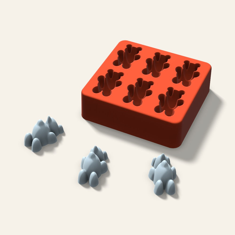 Gummy Bear Ice Mold, 1.5 Inch, 6 Cavity, 3D render
