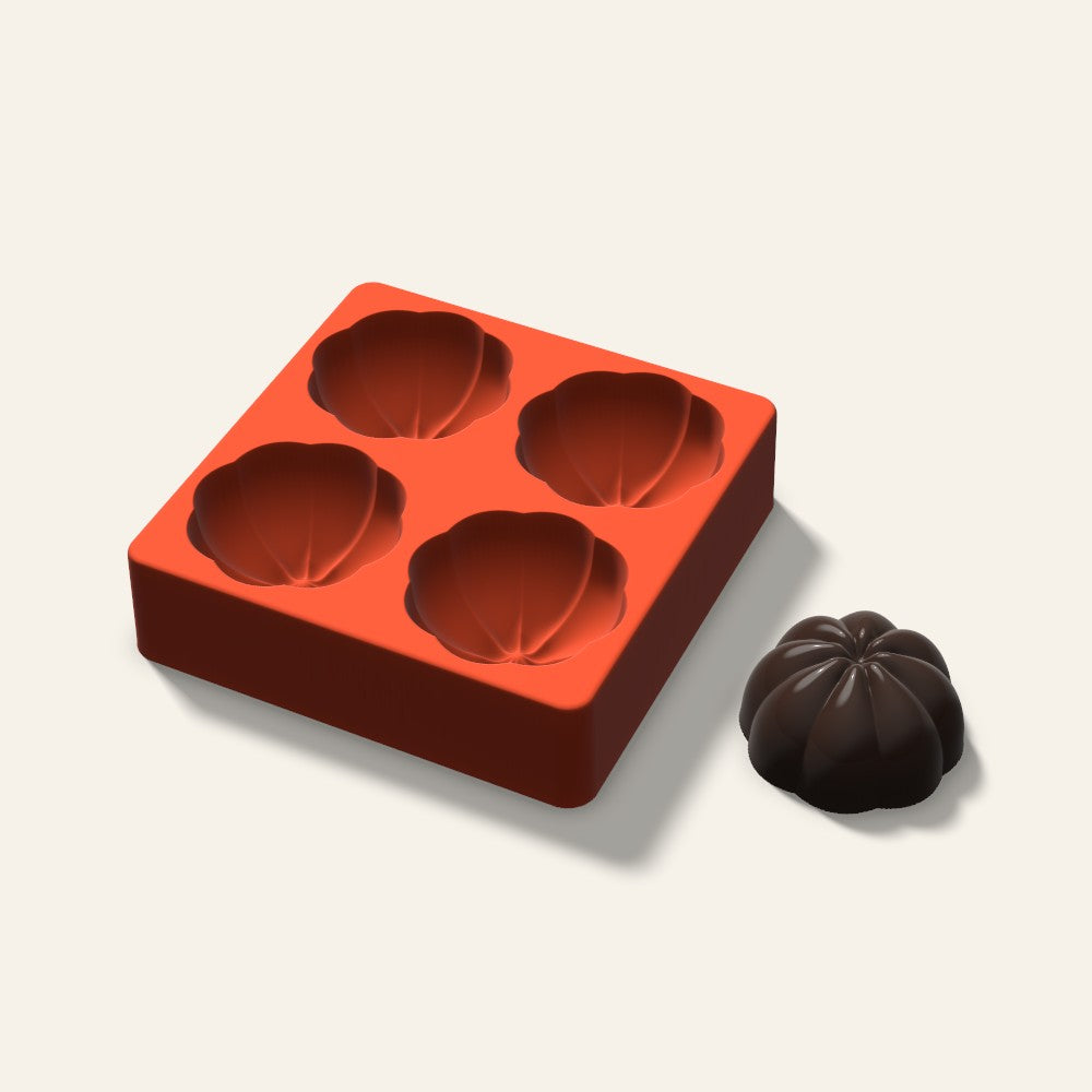 3D Pumpkin Cake Mold, 2.5 Inch, 4 Cavity, 3D render