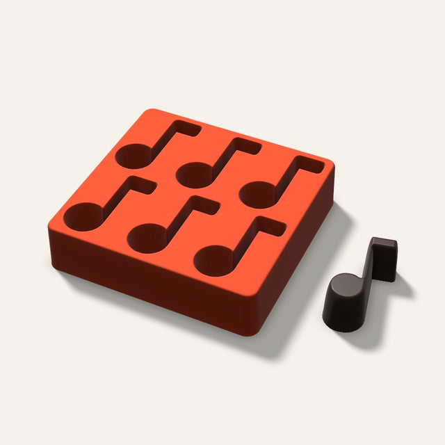 Music Note Mini Cake Mold, 2.5 Inch, 6 Cavity, 3D render