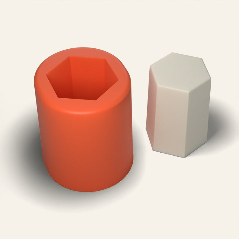 Hexagon Pillar Candle Mold, 1.5 x 2 Inch