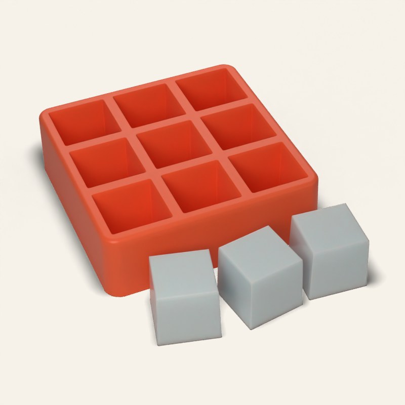Ice Cube Mold, 1.25 Inch, 9 Cavity