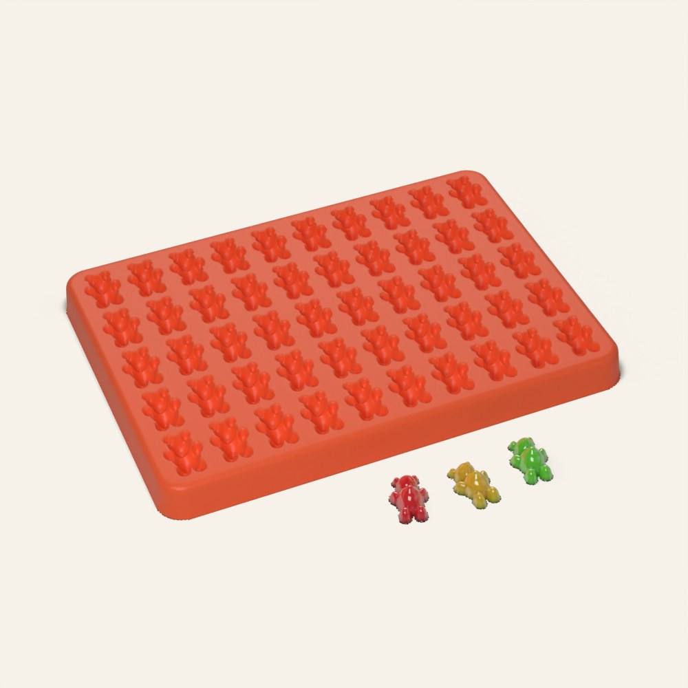 Mini Gummy Bear Mold, 50 Cavity, 3D render