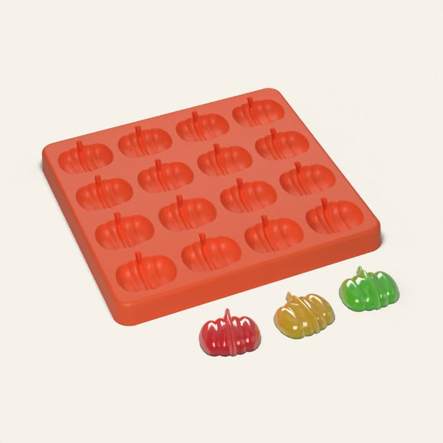 Pumpkin Candy Mold, 16 Cavity, 3D render