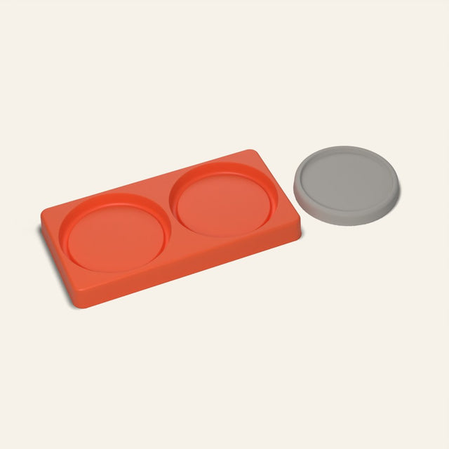 Round Concrete Coaster Mold, 2 Cavity, 3D render