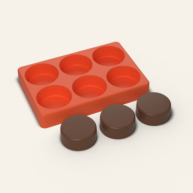 Sandwich Cookie Cover Mold, 6 Cavity, 3D render