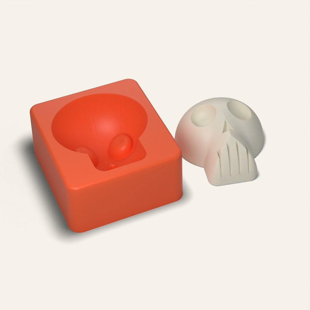 Skull Candle Mold, 3D render