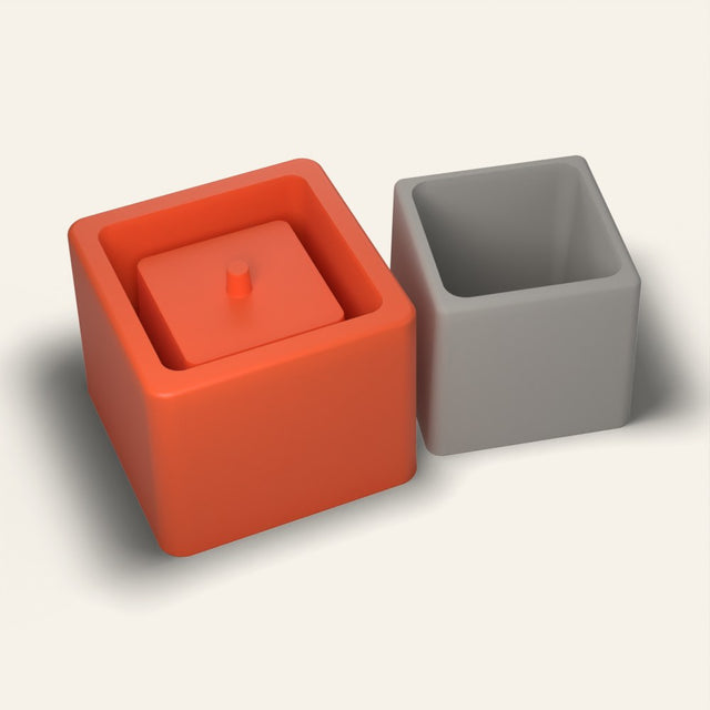 Square Concrete Planter Mold, 3 Inch, 3D render