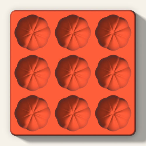 3D Pumpkin Cake Mold, 2 Inch, 9 Cavity, top view